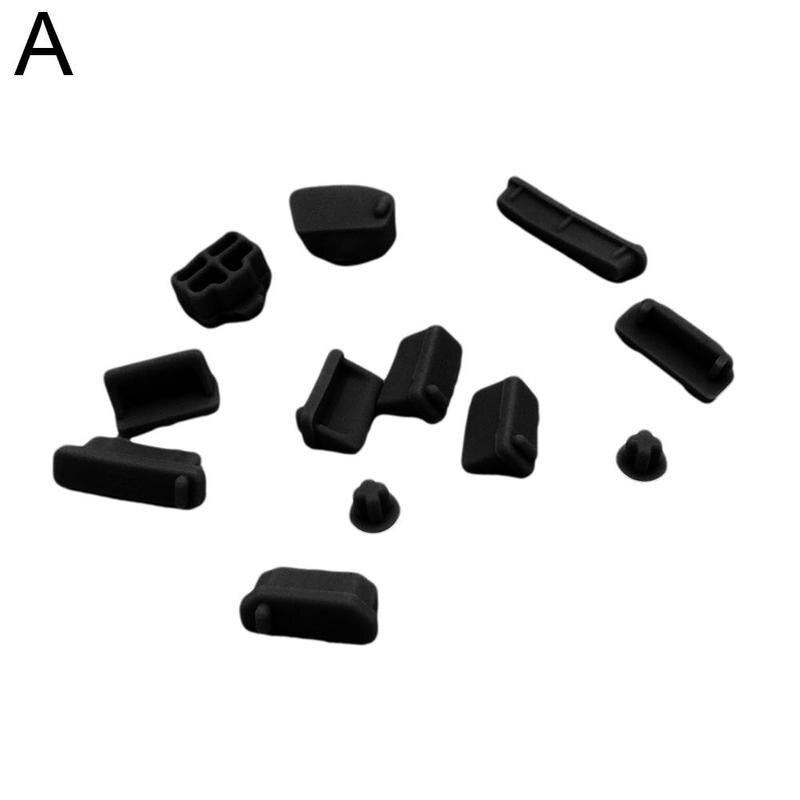 1 Bag Universal Elastic Silicone Anti-dust Laptop Port Protector Dustproof Notebook Computer Port Plug Anti-dust Stopper Cover: black