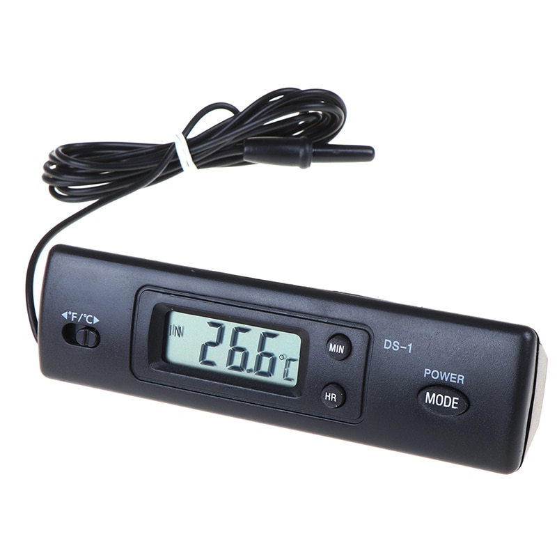 Auto bil inne termometer m/sensor for a/c digital lcd display