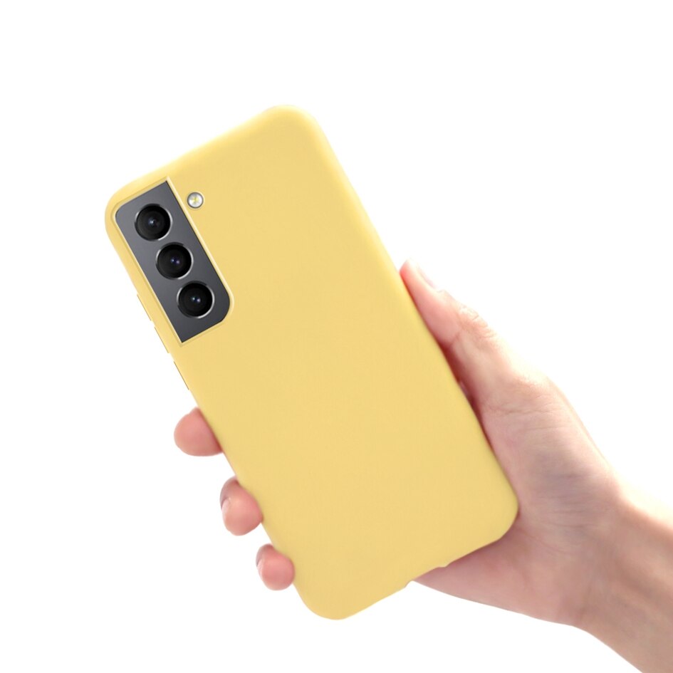 Per Samsung Galaxy S21 S21 + S21Plus 5G custodia Cover Candy giallo nero colore custodie per telefoni morbidi per Samsung S21 Plus S 21 Coque Capa: For Galaxy S21 / Yellow