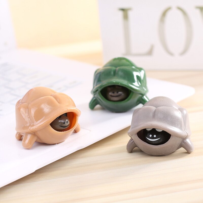 parodia novità Antistress Mano Contrazione Piccola Tartaruga Giocattolo di Decompressione Spremere Comoda Tasca trasportare Giocattolo di Decompressione: stile B