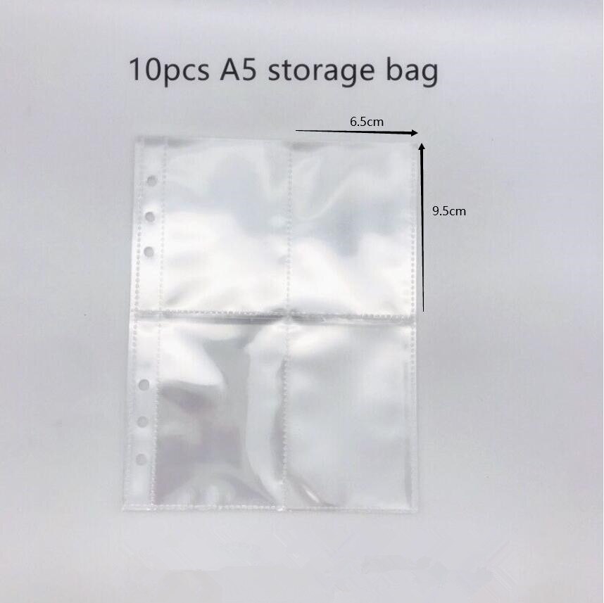 A6/A5 Pink Blue Purple Binder Notebook Cover &amp; Photo Organizer Diary Agenda Planner Bullet Cover School Stationery: 4 Grid bag 10pcs A5 / A5