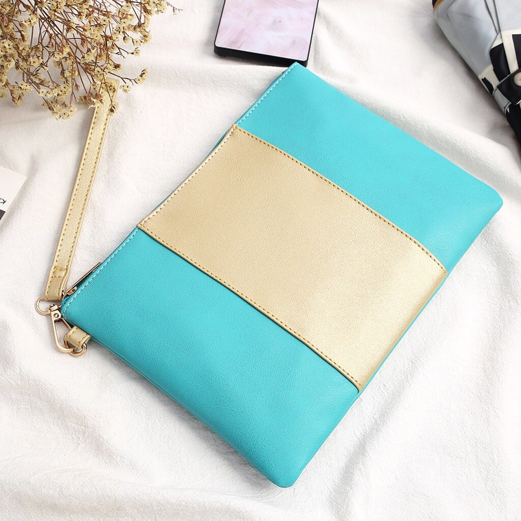 Tas Voor Vrouwen Wit Zwart Stiksels Contrast Kleur Clutch Envelop Clutch Bag Luxe Leather Сумки Для Женщин # T1P: Dark Green