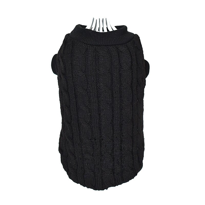 Koiran vaatteet chihuahua lemmikkikoirat neuleet koiran villapaita pentu lämmin takki neulottu koiran vaatteet talvi koiran puku vaatteet: Musta / 2xl