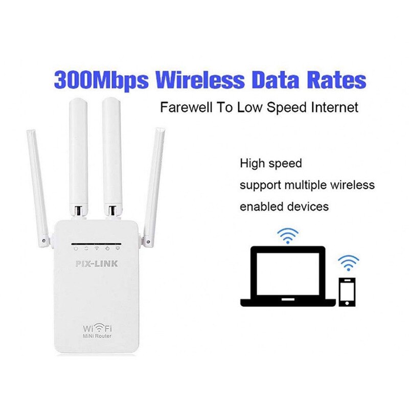 Wifi Repeater Wireless Router Range Extender Signal Booster with Antenna Sky Wps EU Plug For Home / Office / Outdoor