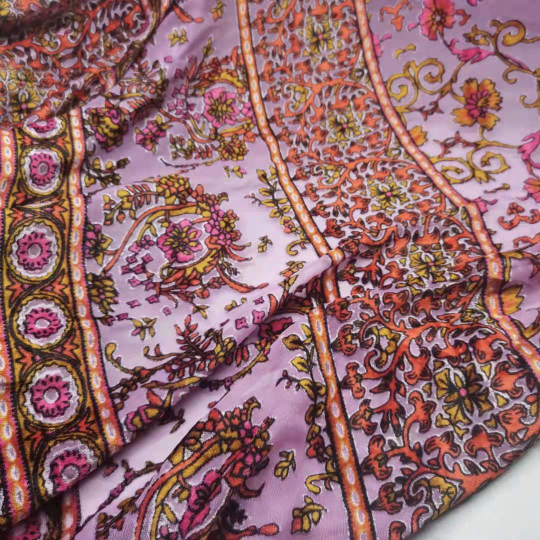 On Burn-Out Fabric 140cm Width Velvet Dress Flocked Rayon Qualified Shirt