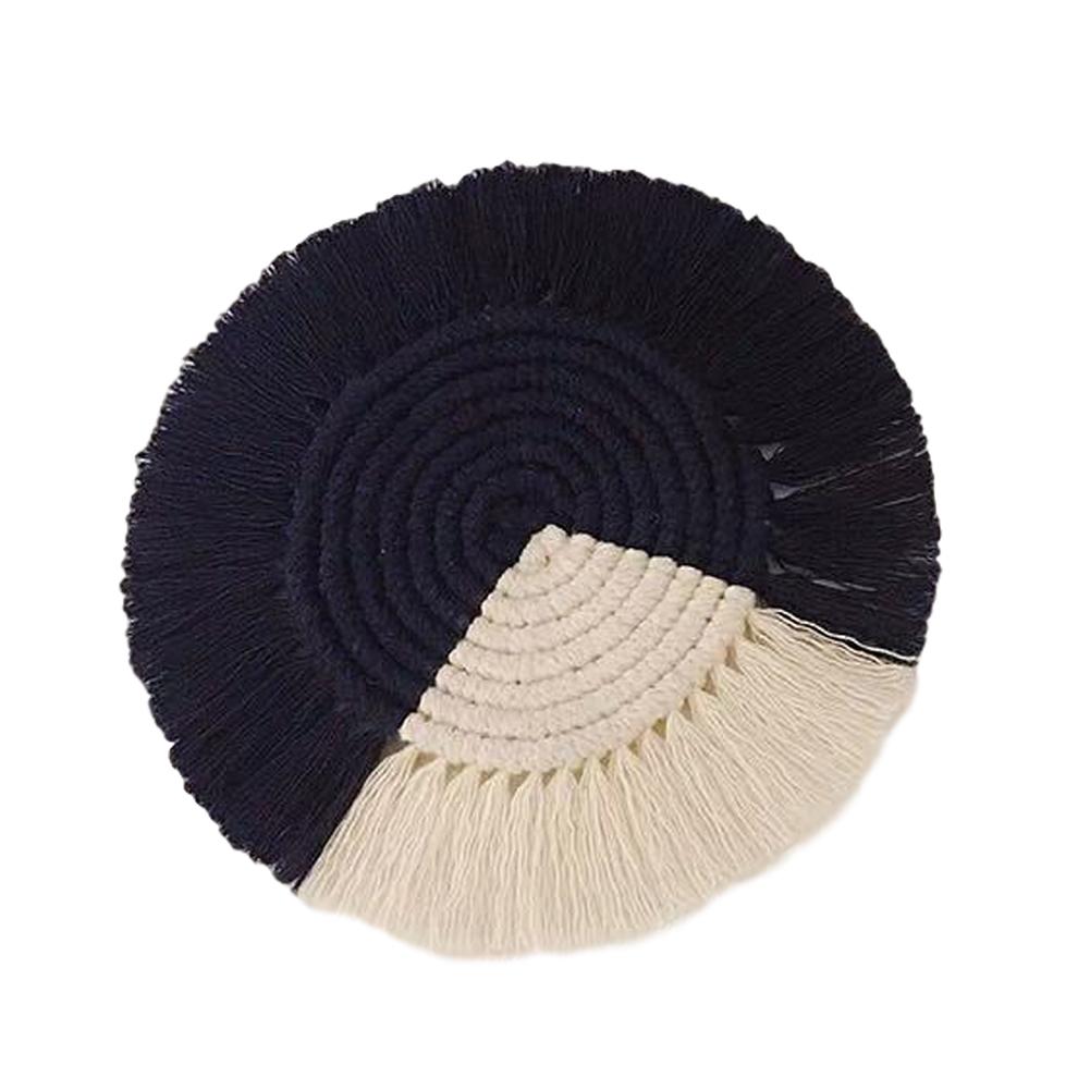 100% Katoen Weven De Cup Mat Ins Stijl Nordic Coaster Handwoven Warmte Isolatie Herbruikbare Cup Pad Mat Voor Home Office restaurant: C