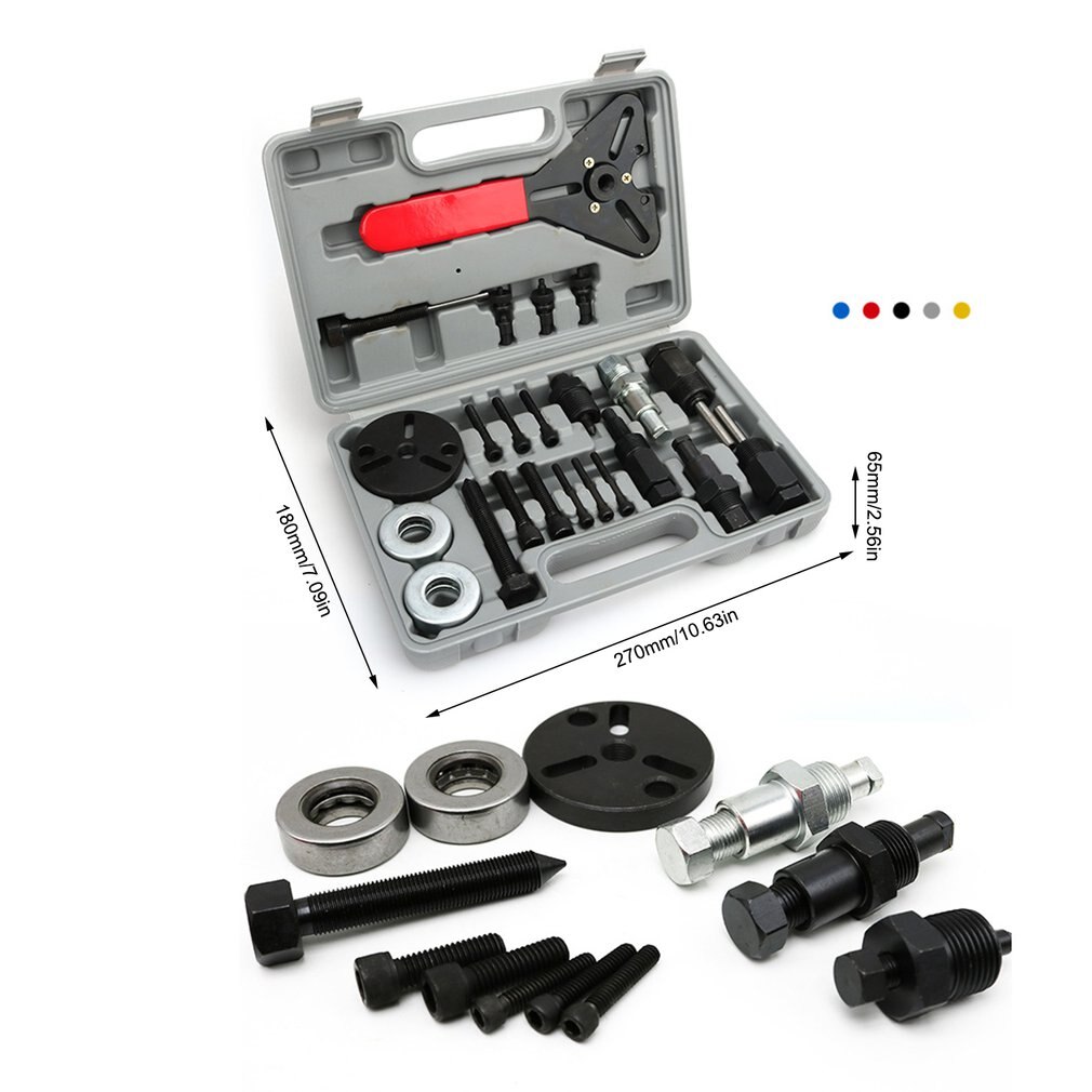 23pcs/set Compressor Clutch Hub Puller Remover Installer Tool Kit Auto Air Conditioning Repair Tool Color Random