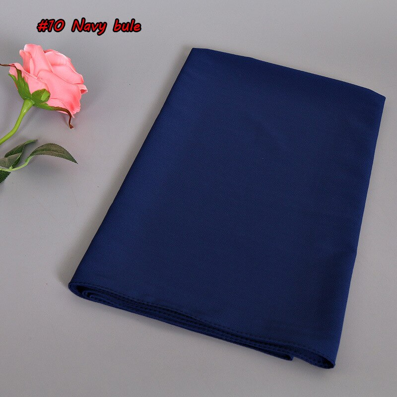 Muslimska kvinnor tjejer hijab bubbla tjock chiffong hijab sjalar wrap muslim tung bubbel chiffong enkla halsdukar/scarf 180*75cm: Marinblå