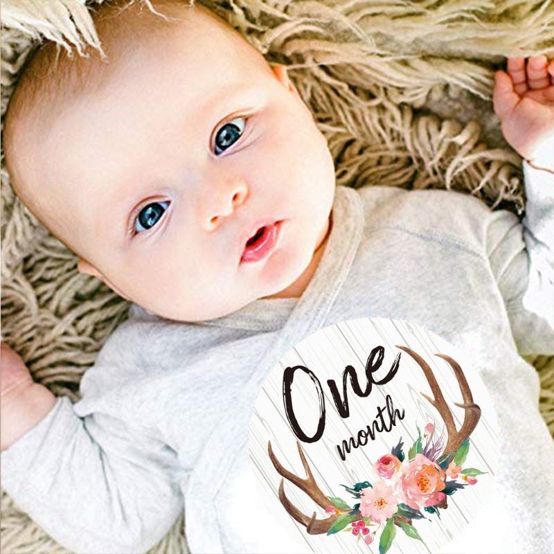 Autocollants de ventre de bébé 1 à 12 mois | Étiquette de partage de Photo mensuelle, neutre, pour la première année