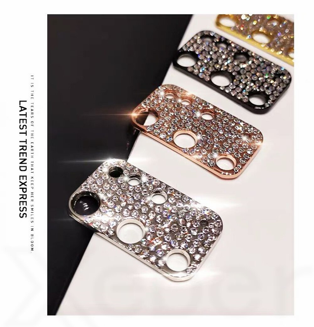 Funda protectora 3D para Samsung Galaxy S20 Plus, película protectora para lente de cámara con purpurina y diamantes de imitación