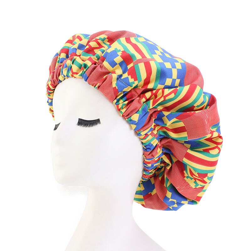 Gorro de dormir de satén de seda africana para niña y mujer, sombrero de banda ancha elástica, gorra de noche ajustable, sombreros de pelo Natural rizado, gorros para niña y mujer: 8