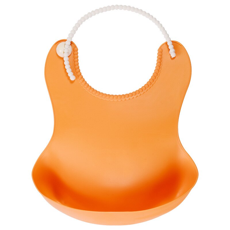 Bavaglini alla moda in silicone bavaglino impermeabile per neonati bavaglino solido regolabile diversi stili di bavaglini per bambini: orange