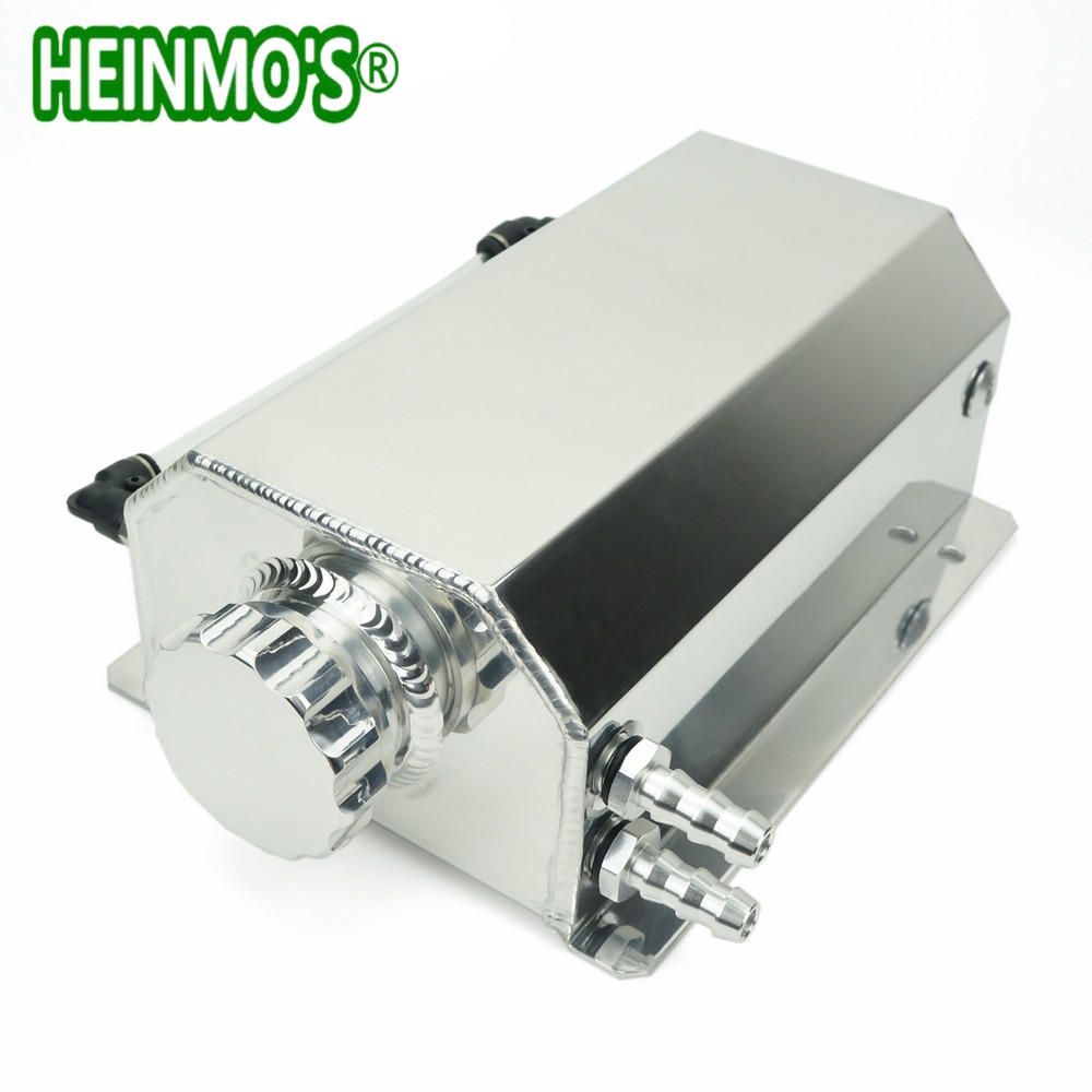 2 Litre Universal Car Engine Oil Catch Tank Can Aluminum Anodized Silver Auto Reservoir Tank 2000ml