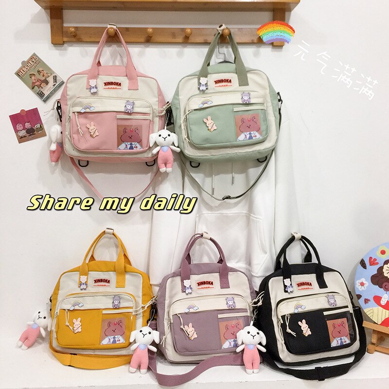 Mochila pequeña de nailon impermeable para mujer, bolso escolar bonito para chicas adolescentes, morral de viaje, mochila para estudiantes