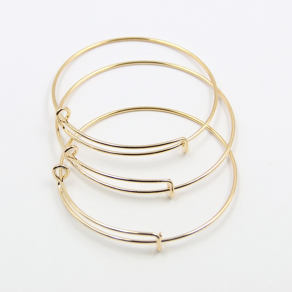 10 pièces en alliage 3 couleurs extensible fil Bracelet réglable breloque Bracelet Bracelet bricolage Bracelet