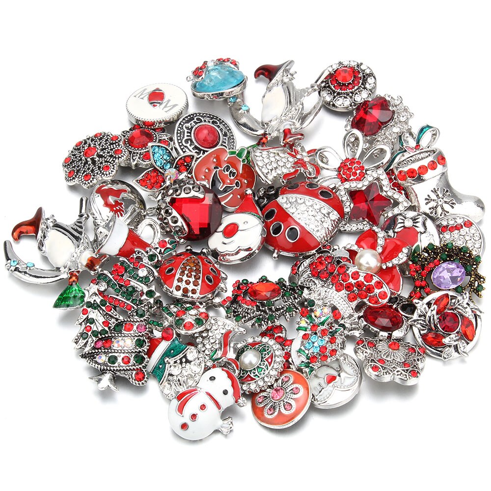 10 pz/lotto all'ingrosso Snap gioielli MIX metallo scatta strass fiore 18mm bottoni a pressione misura in pelle Snap braccialetto del braccialetto