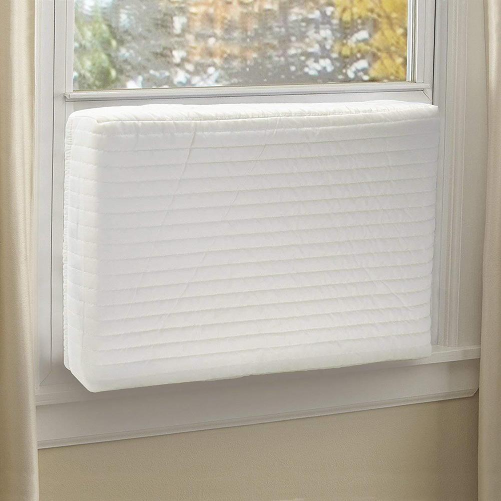 Indoor Air Conditioner Cover Double Insulation Fabric dust-proof Air Conditioner Cover for Outside Units-white