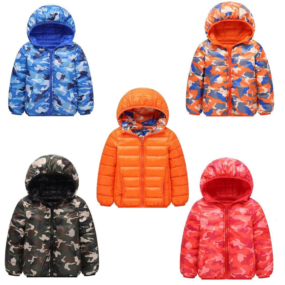 Benemaker vinter camouflage jakke til pige dreng dobbeltsidet frakke børn ropa de niño børnetøj babytøj overtøj  jh077