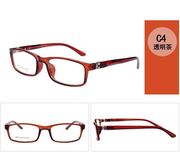 Ramme til optiske briller til børn dreng piger børn nærsynethed briller rammer ingen grad linser unisex ramme 8804: C4 gennemsigtig te