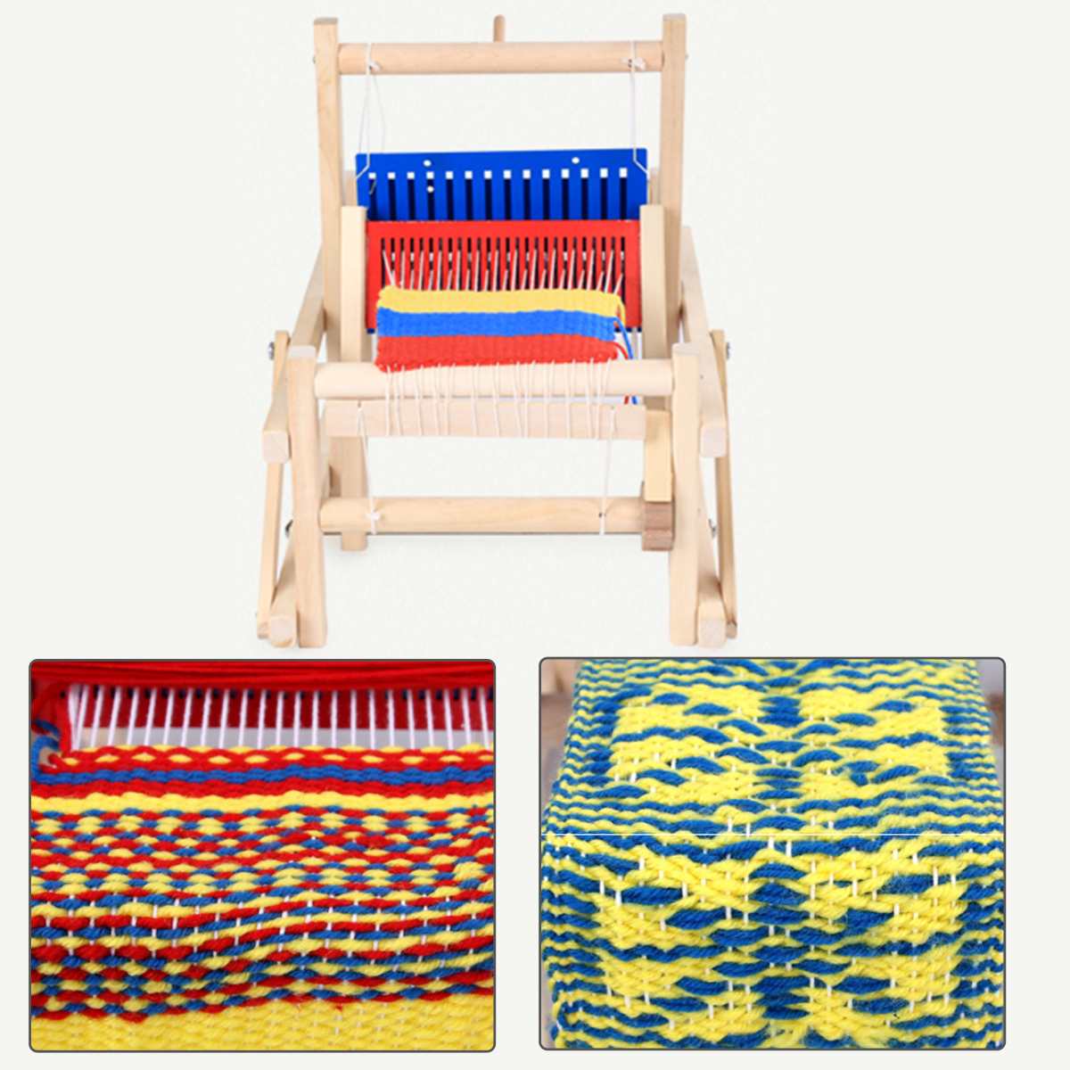 Houten Traditionele Weefgetouw Kinderen Speelgoed Ambachtelijke Educatief Houten Weven Frame Breien Machine