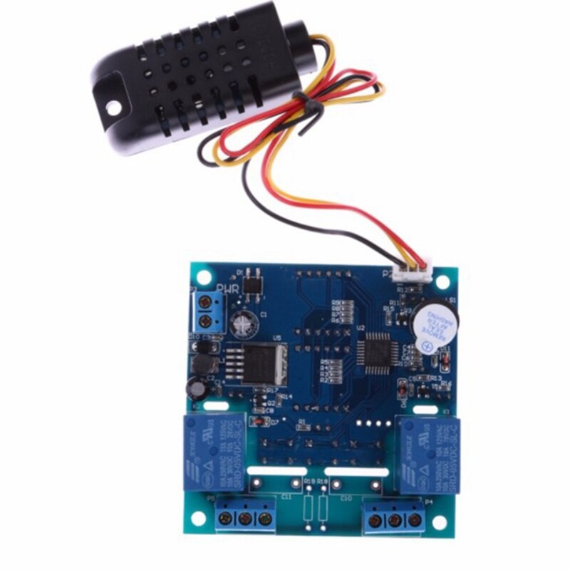 12V Intelligent Temperature Humidity Controller Relay AC/DC Adjustable Control Thermometer Hygrometer AM2301 Sensor