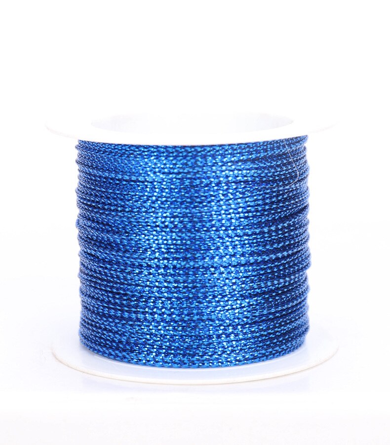 Diy guld / sølv / rødt reb reb med bånd reb label line armbånd til fremstilling af tøj 20 m 1 mm tag reb: Skatteblå 20m