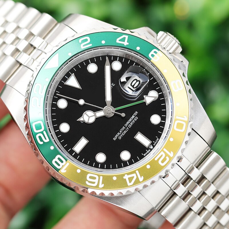 Relojes de pulsera de lujo de cerámica de gama alta de la RLX para hombre con movimiento mecánico AAA SS automático de para hombre