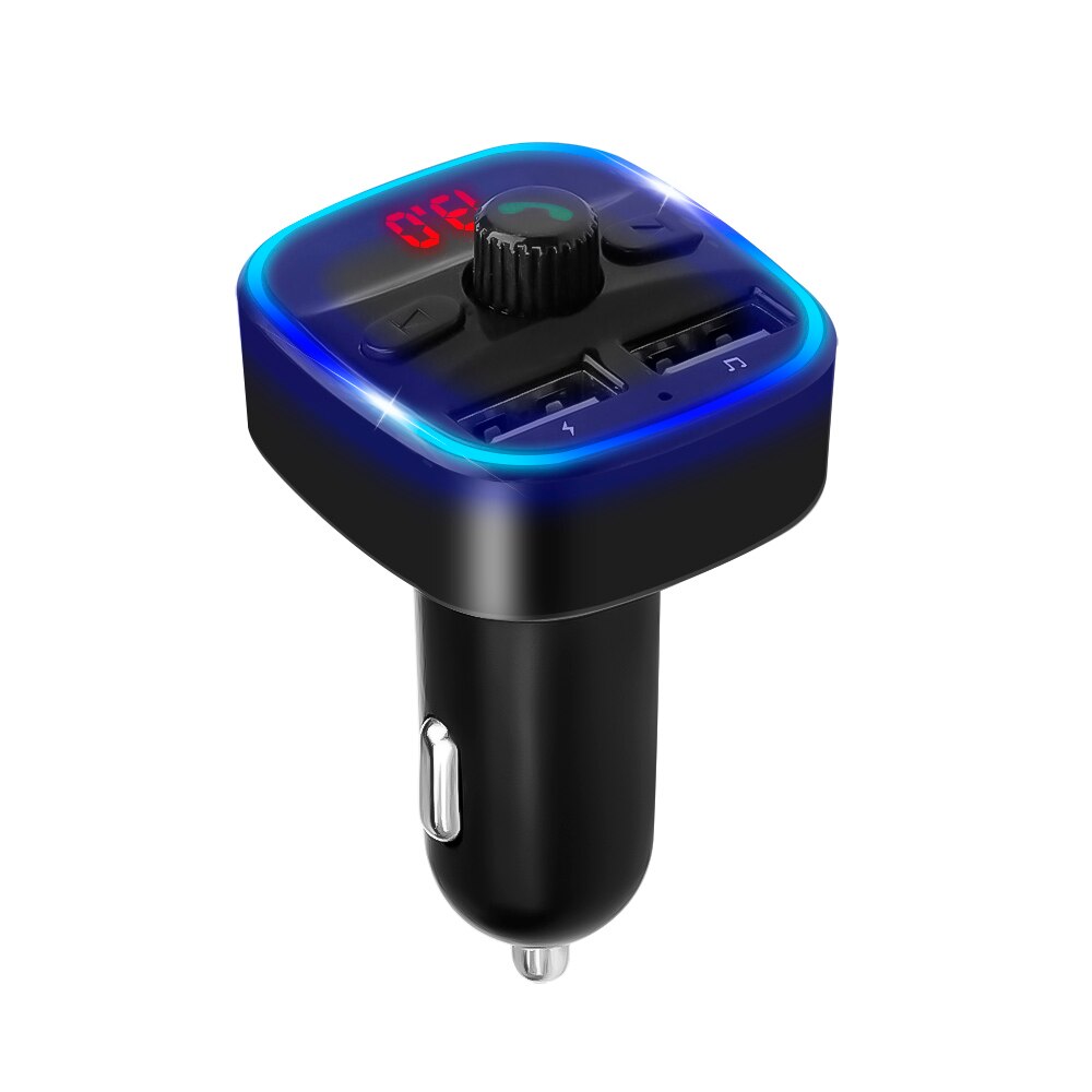 Fm-sändare handsfree bluetooth trådlös bilmonteringssats musik  mp3 spelare med 2.1a dubbla usb-billaddare fm-modulator sändare