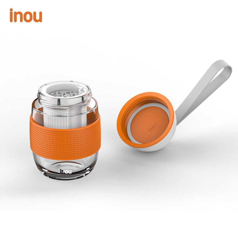 inou Double Wall Glass Water Bottle With Alkaline Water Ionizer Heat Resistant Travel Car Office Drinking Bottles