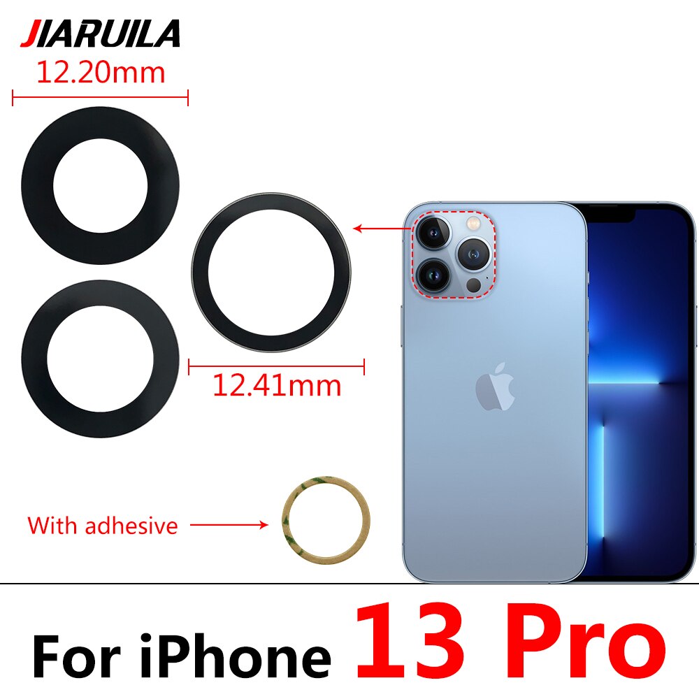 2Pcs/Lot，Camera Glass Lens Replacement Parts For Iphone 13 Pro Max Rear Back Camera glass Lens With Ahesive Sticker Tools: For iPhone 13 Pro