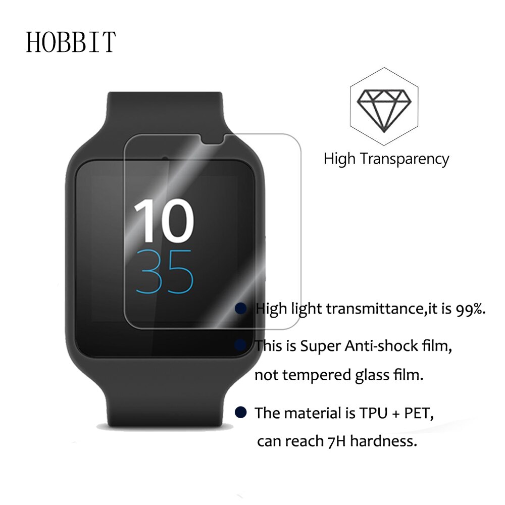 3Pack For Sony Smartwatch 3 SWR50 Anti-shock 7H Nano Explosion-proof Screen Protector High Definition Smart watch Film