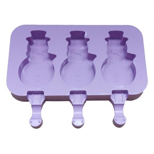 2/3-Mobiele Siliconen Cartoon Konijn Poot Ijs Mold Lade Diy Maker Tool: Snowman