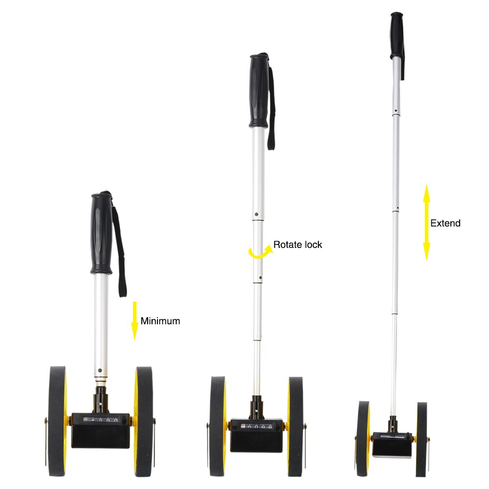 Rueda de Medición de distancia plegable FIRECORE 9999M doble rueda fácil de llevar con pantalla Digital