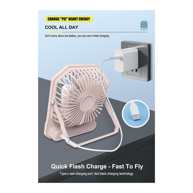 Y51a- personliga fläktar liten skrivbordsfläkt bärbar, resefläkt med powerbank ,3 hastigheter personlig fläkt tyst fläkt för utomhusbruk lätt att använda b