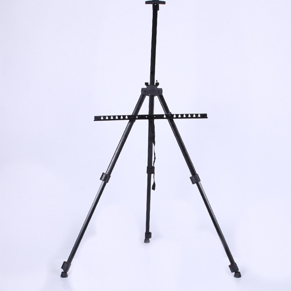 52-155cm Folding Iron Tripod Portable Canvas Easel Display Stand with Storage Carrying Bag for Indoor Outdoor Art Craft (Black)