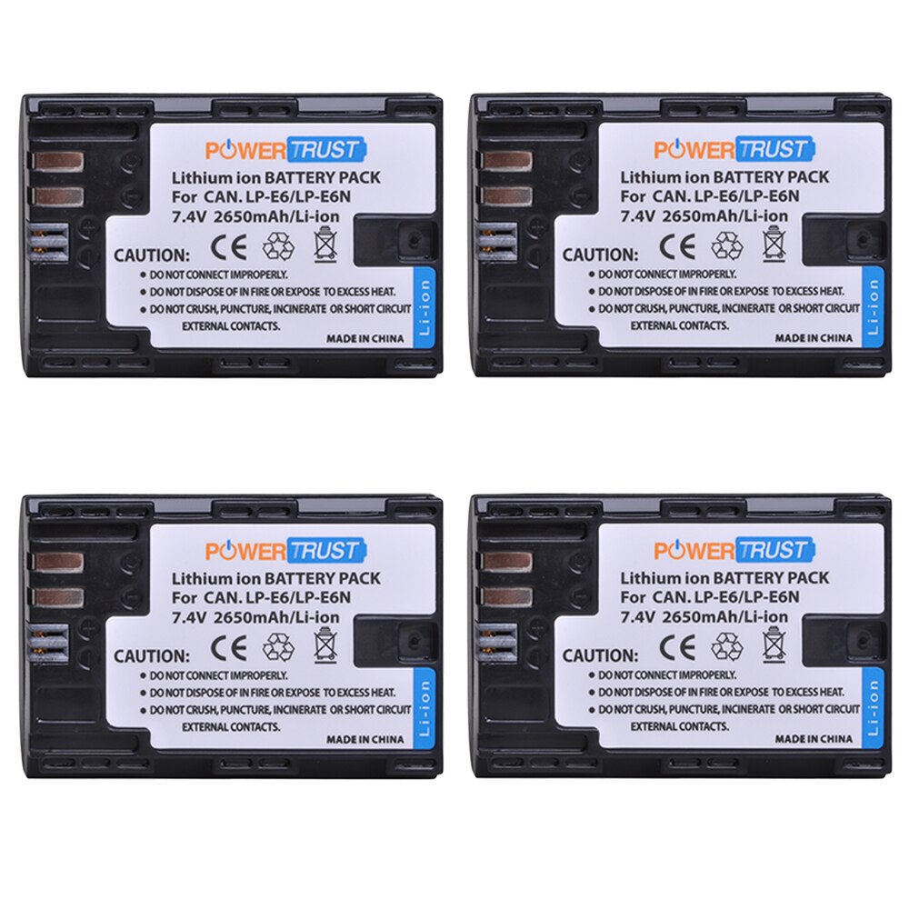 1x2650mAh LP-E6 LP E6 LPE6 LP-E6N Cámara batería para Canon EOS 5DS 5D Mark II Mark III 6D 7D 60D 60Da 80D DSLR EOS 5DSR: 4 Battery