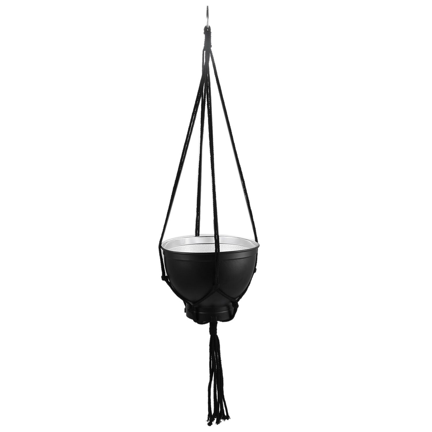Handgemachte Natürliche Baumwolle seil Macrame Schnur Pflanzen Aufhänger Geflochtene Hängenden Korb, 92Cm Schwarz