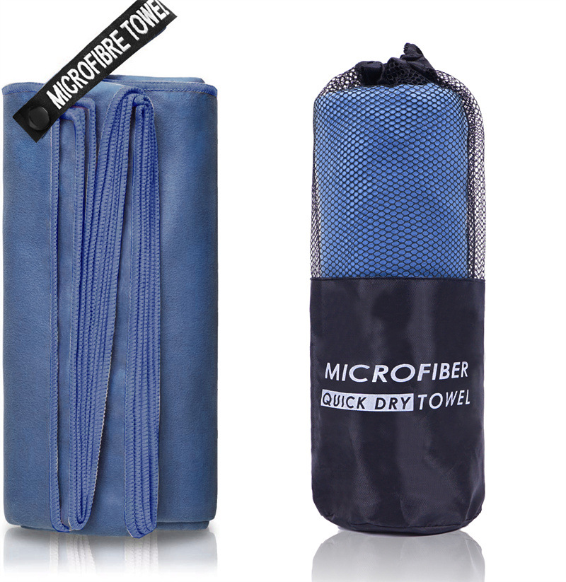 Verdikte microvezelhanddoek voor reizen, sport, sneldrogend, superabsorberend, grote haarhanddoek, superzacht en lichtgewicht fitnesshanddoek: Marineblauw