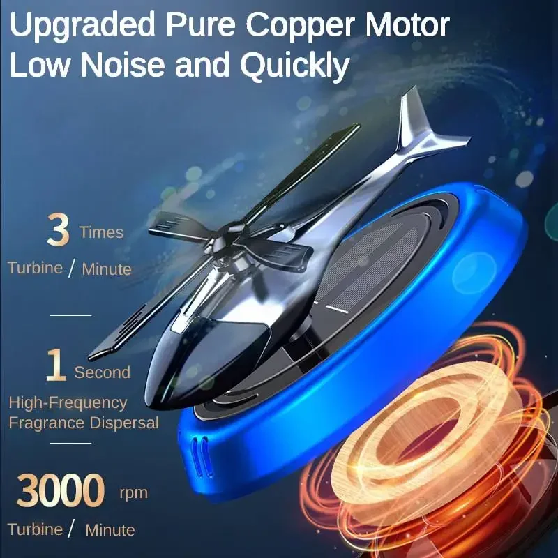 Solar Car Air Freshener Center Console Car Perfume Helicopter Decoration Interior Decoration Solar Car Rotating Perfume Diffuser