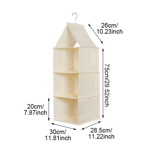 Bakingchef thuis hangende organizer kast garderobe kast kleding ondergoed opbergtas kledinglade organisatie accessoires: Beige 3 laags