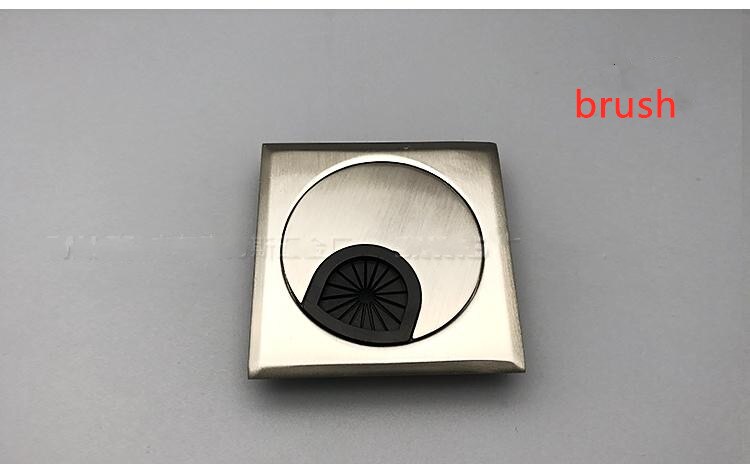 2 st / part kvadrat 60mm zink legering pc stationär dator bord utlopp kabelnät skrivbord utlopp: Borsta