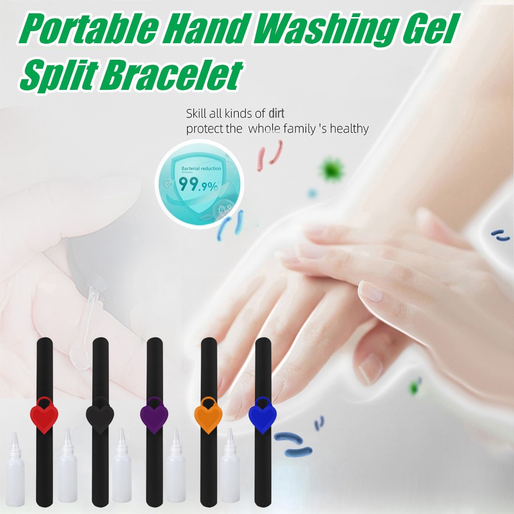 Gel de nettoyage des mains distribution Bracelet amour coeur Portable Bracelet Portable distributeur Bracelet petit distributeur de savon B11