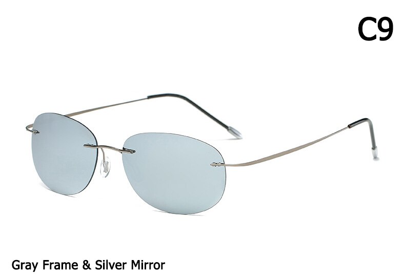 JackJad Männer Fahren Ultraleichte Titan Polarisierte Sonnenbrille Randlose Oval Rahmen Sonnenbrille Oculos De Sol: 9