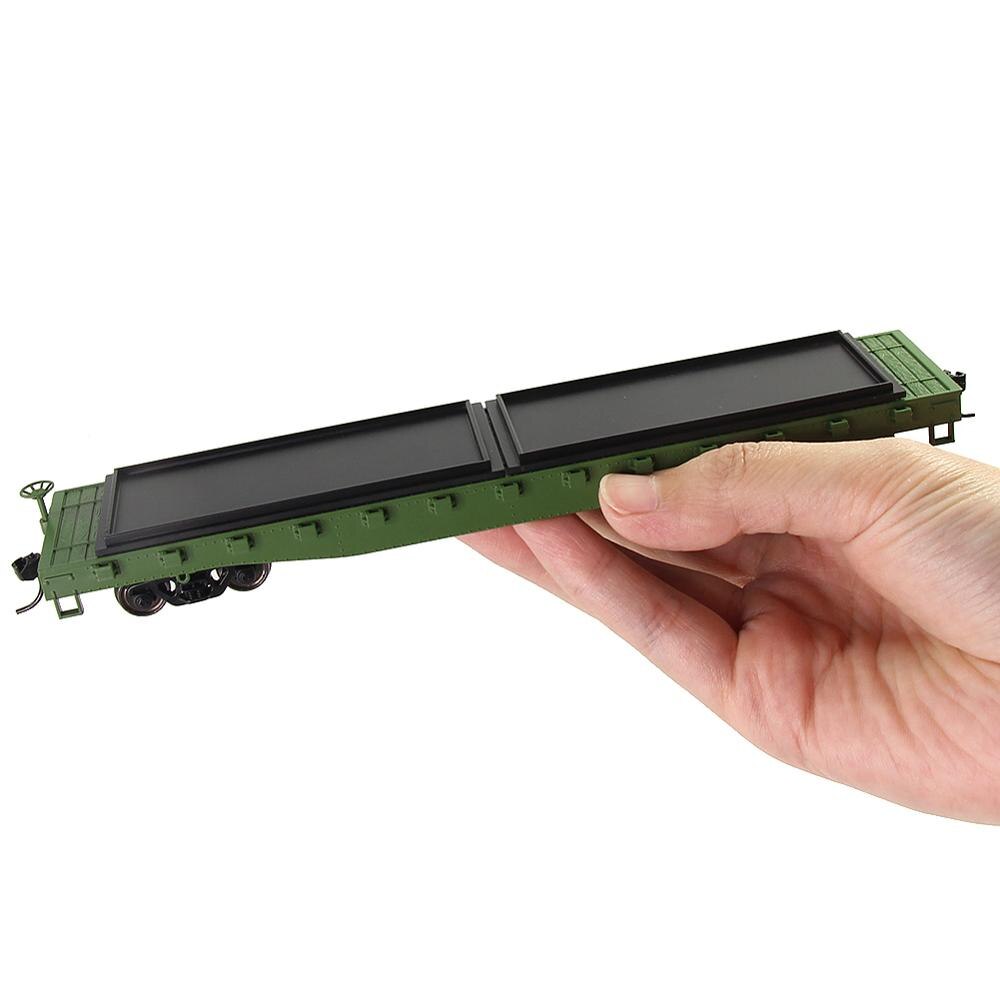 Transporteur de voiture plat 52 ", à échelle HO, 1 pièce, modèle 1/87, 52 pieds, conteneur de Train, transport de marchandises, 1 pièce C8741DS: green