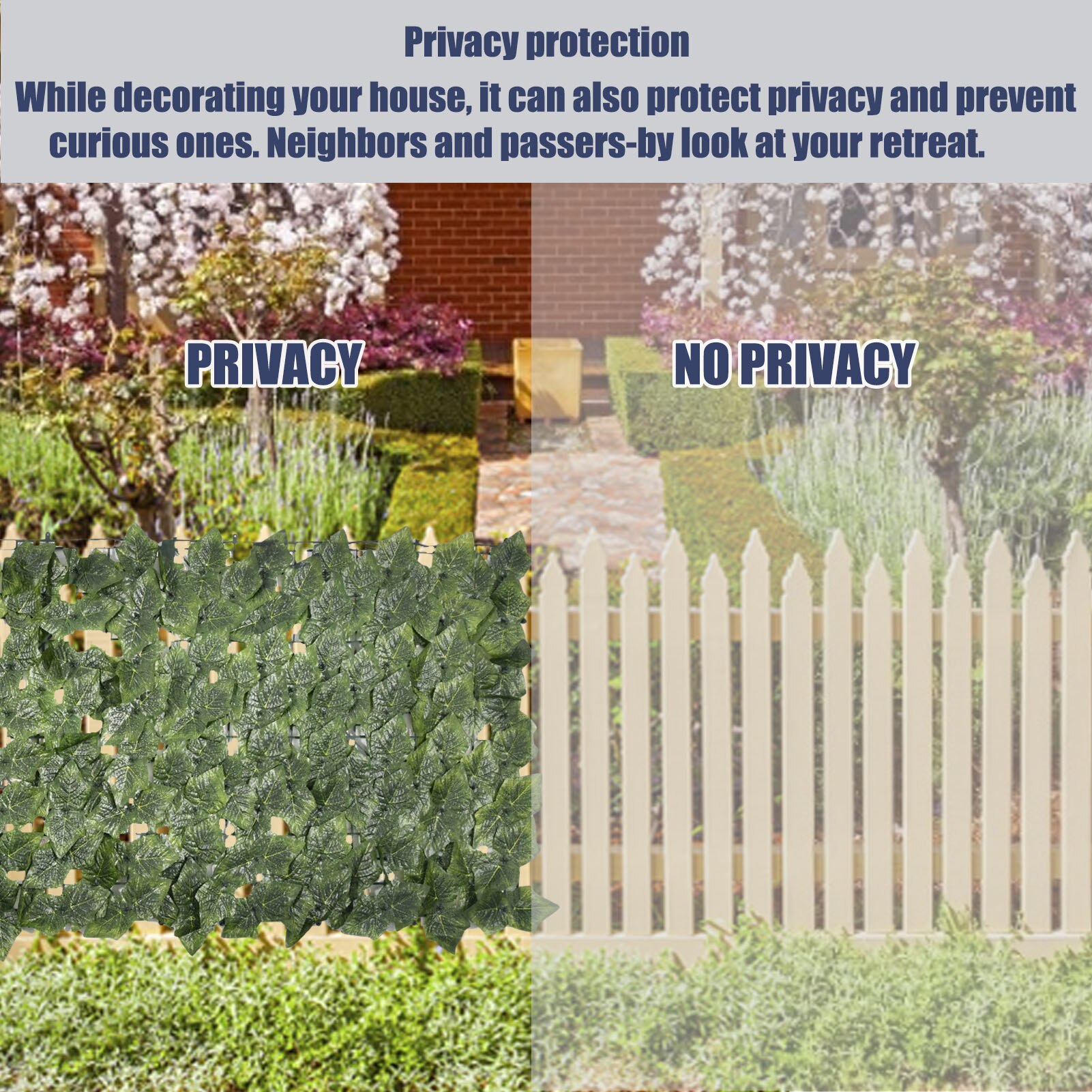 Artificial Leaf Garden Fence Screening Roll UV Fade Protected Privacy Artificial Fence Wall Landscaping Ivy Garden Fence Panel