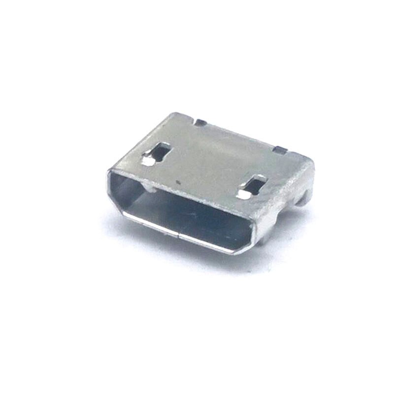 50 st/lot flat edge dip 5 pin typ b micro usb kontakt hona flat port jack tail socket för samsung lenovo huawei zte ect