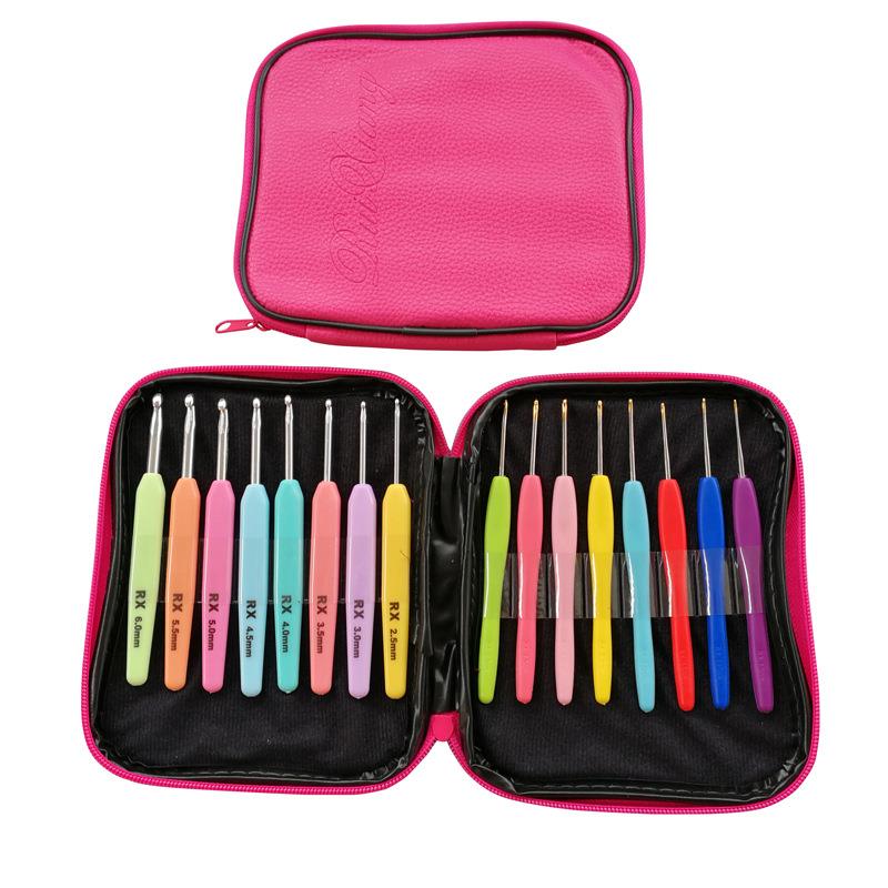 16pcs/set Knitting Tools Sweater Needles Stainless Steel Hand Sewing Set Color Sweater Knit Crochet Sewing hand-knit DIY
