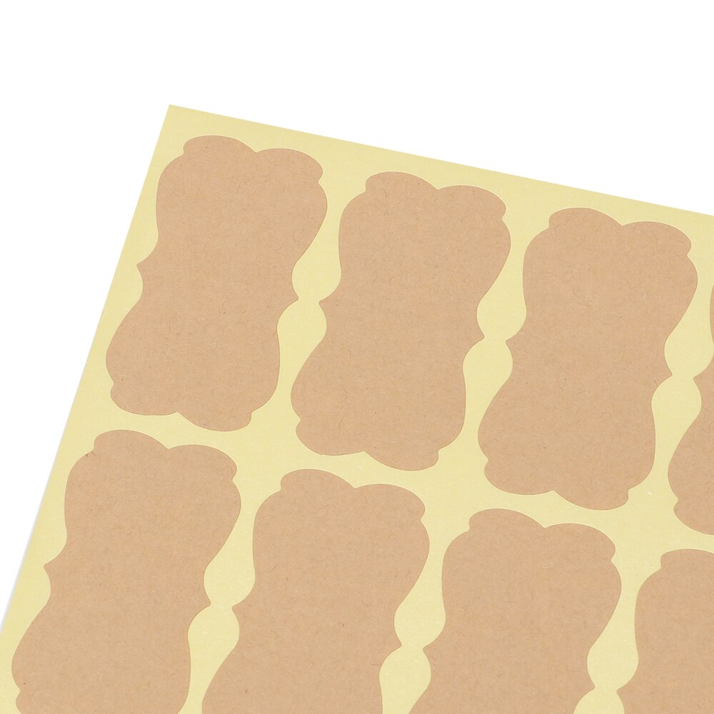 Étiquettes autocollantes en papier Kraft vierge, étiquette autocollante créative, en forme de fleur, pour emballage, sceaux, , bonbons, , DIY bricolage, 60 pièces