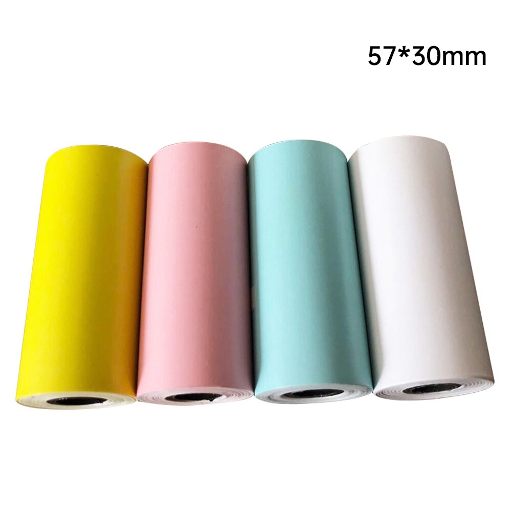 4 Pcs/set Portable Bill Receipt Durable Paste Roll Thermal Sticker Supermarket Self Adhesive Printing Paper Continuous: 57x30mm