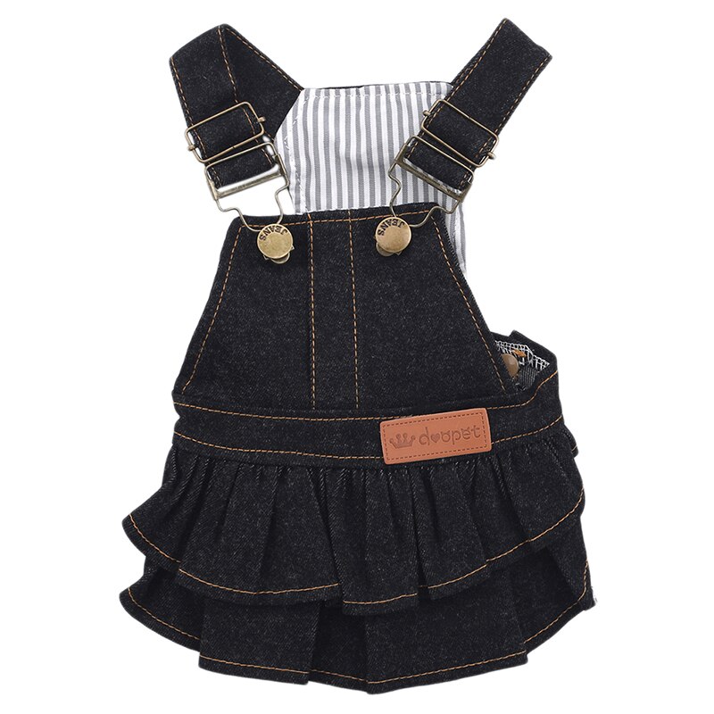 Dog Clothes Three Color Denim Skirt Fashionable Tutu Teddy Youth Beautiful Casual Pet Small Dog Cute Clothes: Black